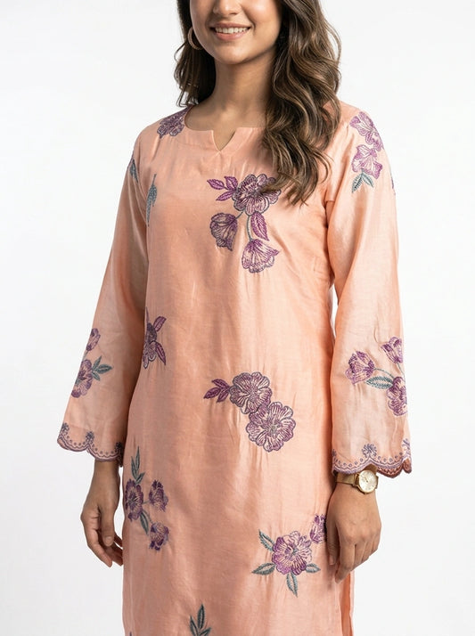3 Piece - Sheesha silk machine embroidered - 0008