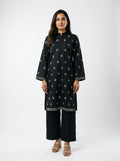 Black Embroidered Lawn Co-ord Set - 0049
