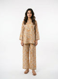 Beige Paisley Floral Co-Ord Set  - 0054