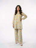 Blue & Yellow Floral Print Co-Ord Set - 0057