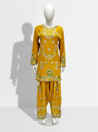 3 Piece - Pure Raw silk suit with Ari work  - 0017