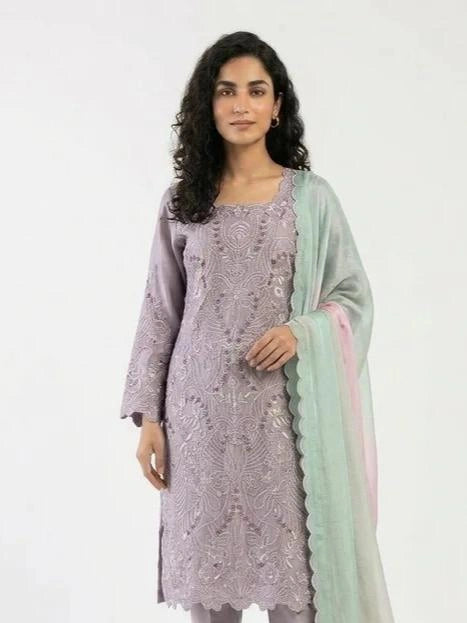 3 Piece - Pure sheesha silk Fabric - 0026
