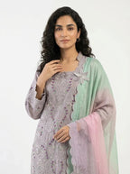 3 Piece - Pure sheesha silk Fabric - 0026