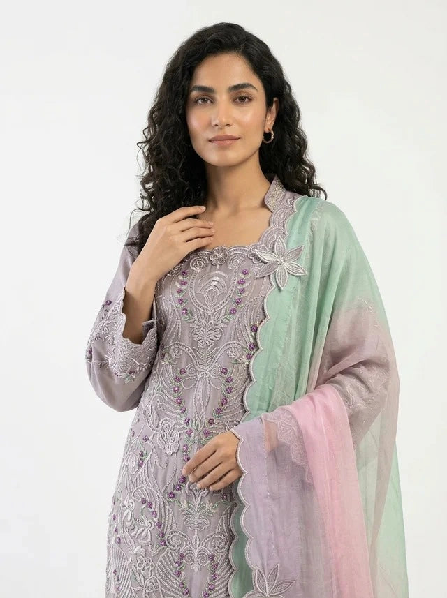 3 Piece - Pure sheesha silk Fabric - 0026