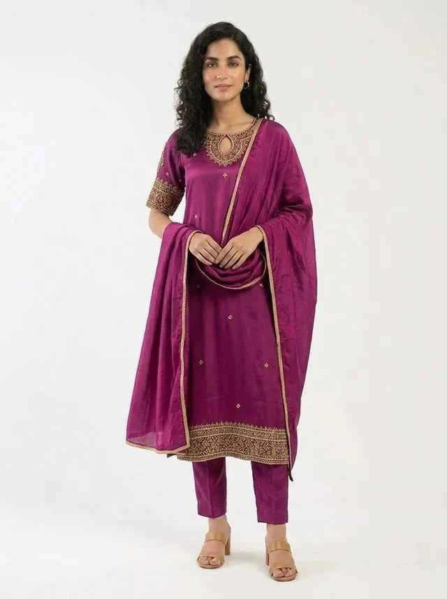 3 Piece - Pure Shamooz silk Fabric - 0024