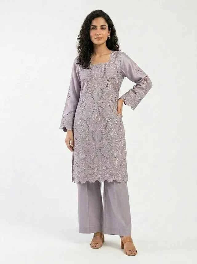 3 Piece - Pure sheesha silk Fabric - 0026