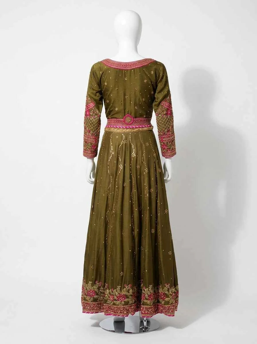 3 Piece - Pure Raw silk lahenga choli - 0019