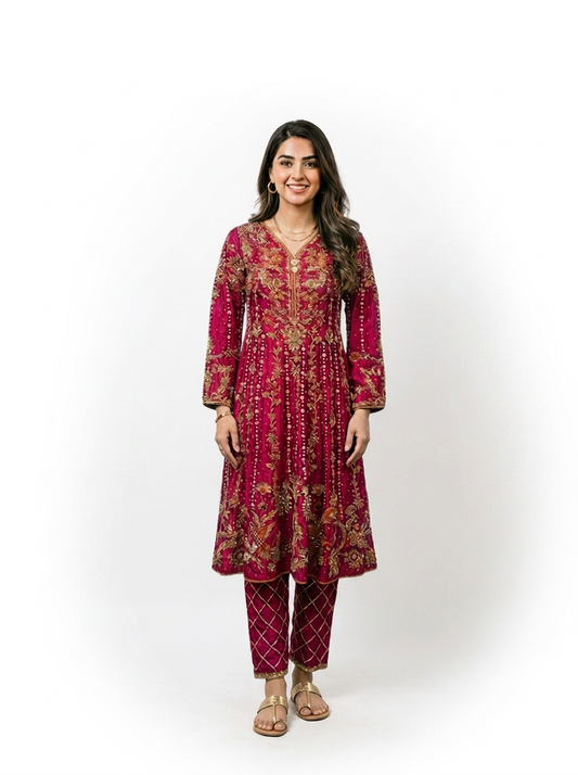 3 Piece - Pure Shamooz silk Fabric - 0038