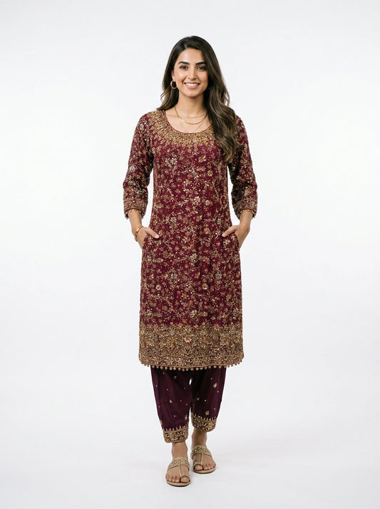 3 Piece - Pure Shamooz silk Fabric - 0046