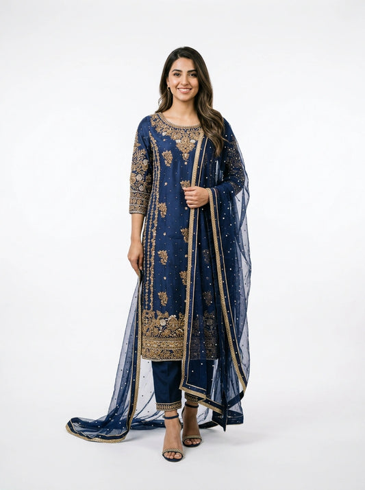 3 Piece - Pure Raw silk Fabric - 0045