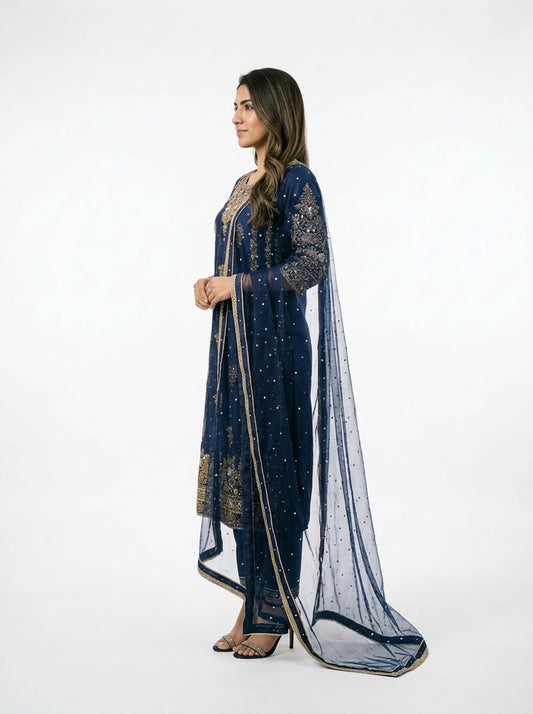 3 Piece - Pure Raw silk Fabric - 0045