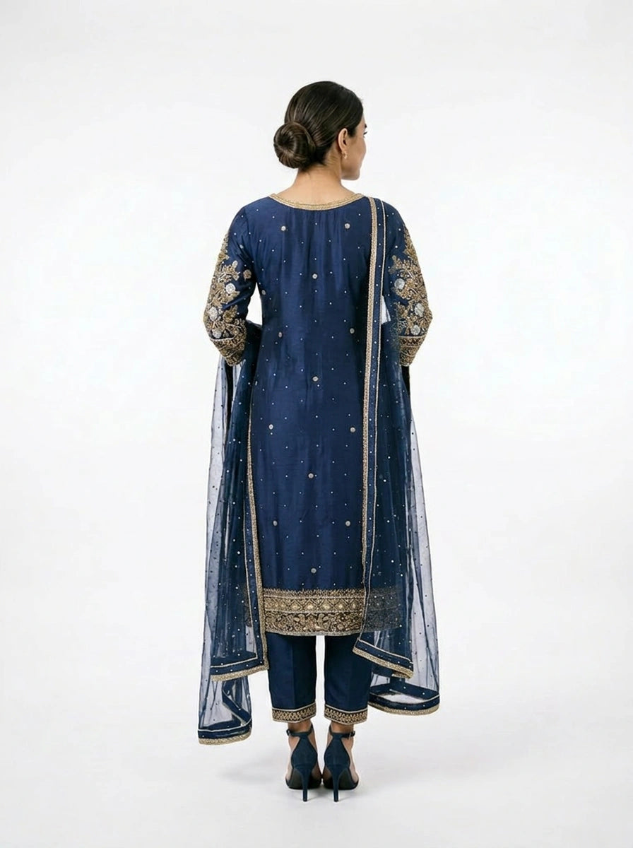 3 Piece - Pure Raw silk Fabric - 0045