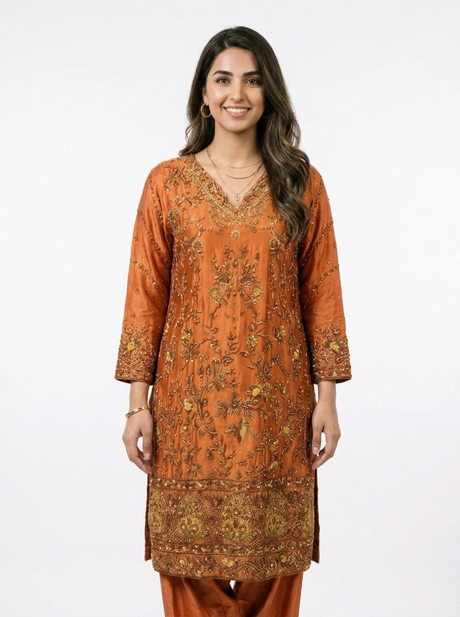 3 Piece - Pure Shamooz silk Fabric - 0043
