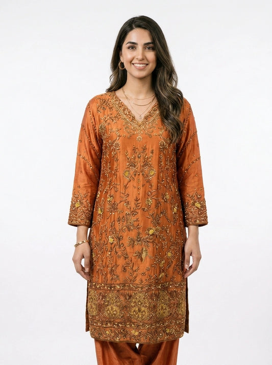 3 Piece - Pure Shamooz silk Fabric - 0043