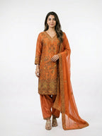 3 Piece - Pure Shamooz silk Fabric - 0043
