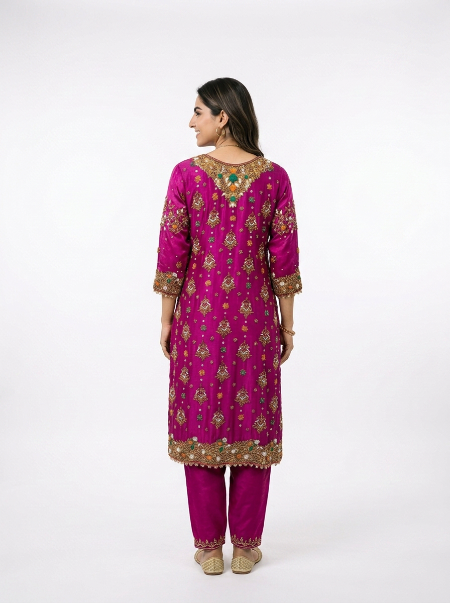 2 Piece - Pure Shamooz silk Fabric - 0044