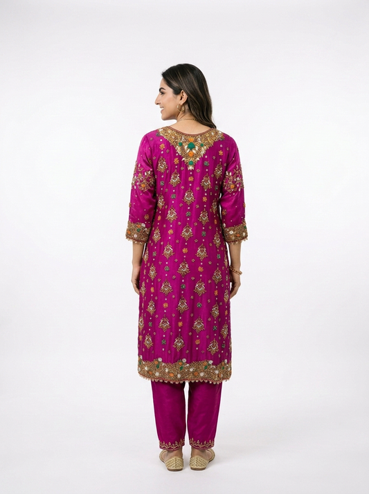 2 Piece - Pure Shamooz silk Fabric - 0044