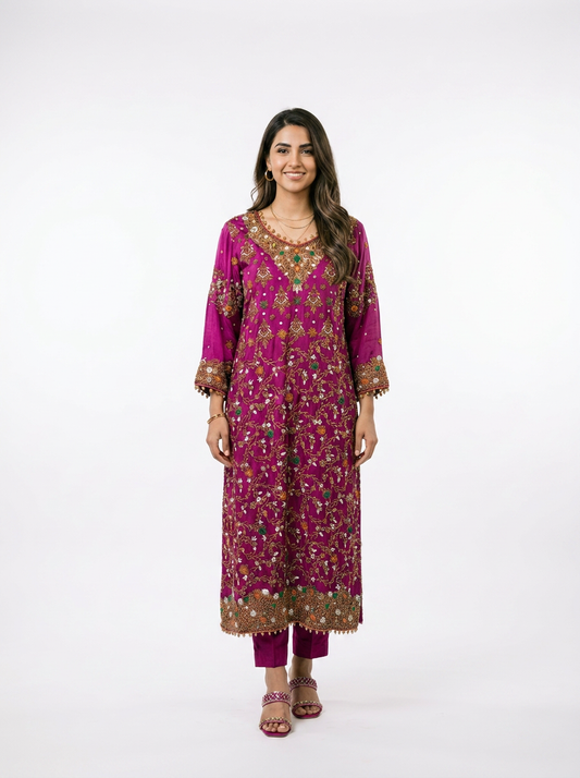 2 Piece - Pure Shamooz silk Fabric - 0044