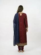 3 Piece - Pure Banaras Khadi net Fabric - 0042