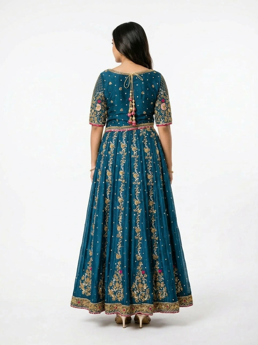 3 Piece - Pure Raw silk lahenga choli - 0019