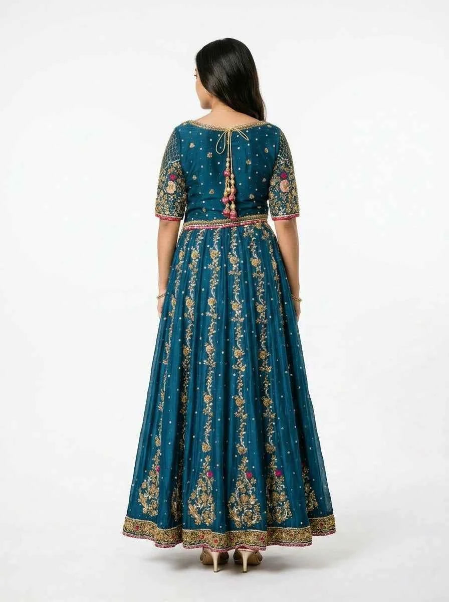 3 Piece - Pure Raw silk lahenga choli - 0020
