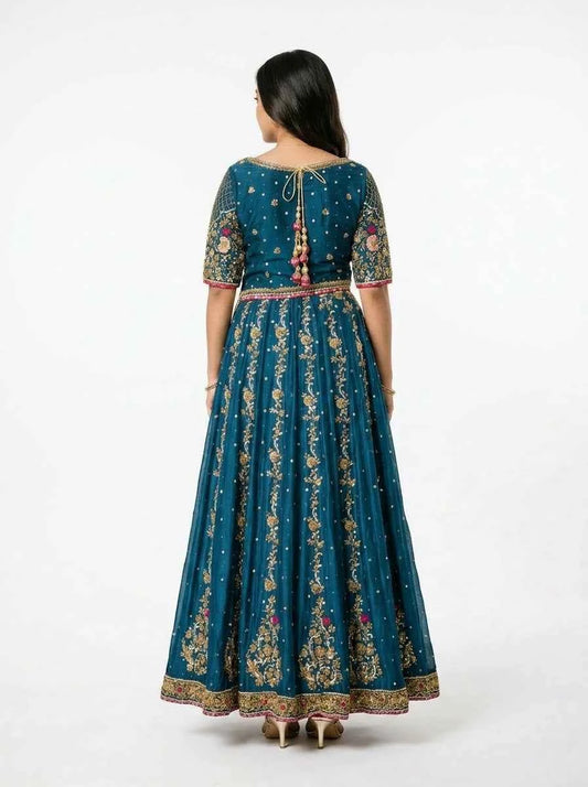 3 Piece - Pure Raw silk lahenga choli - 0020