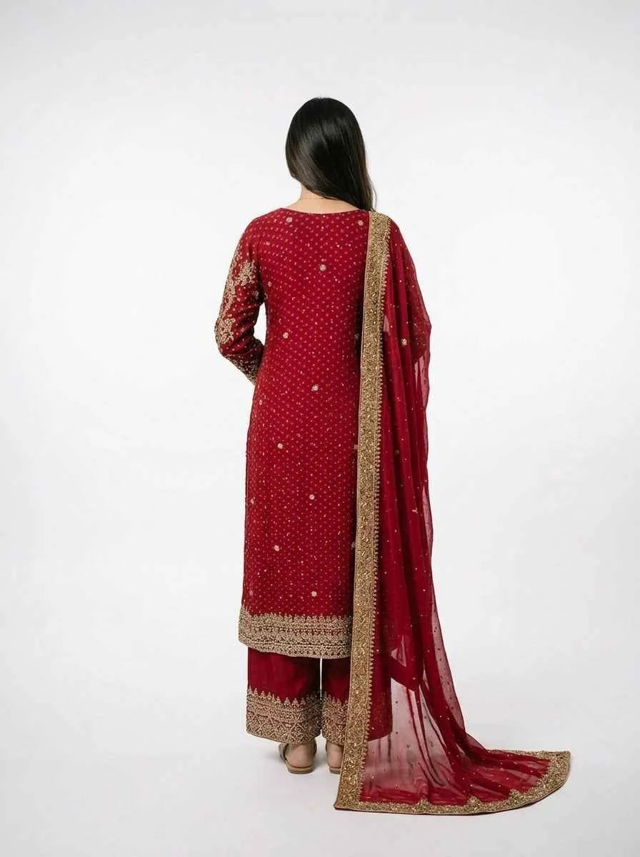 3 Piece - Pure Khadi net Fabric - 0037