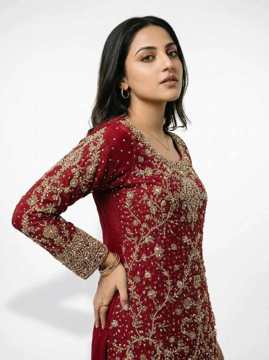 3 Piece - Pure Khadi net Fabric - 0037