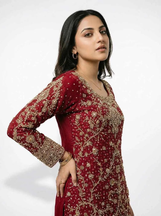 3 Piece - Pure Khadi net Fabric - 0037