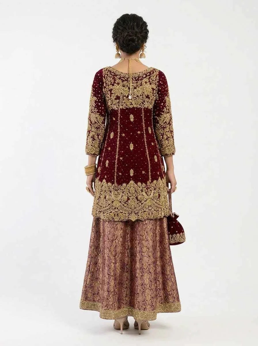 3 Piece - Khadi Net Fabric - 0036