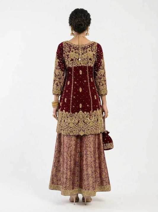 3 Piece - Khadi Net Fabric - 0036