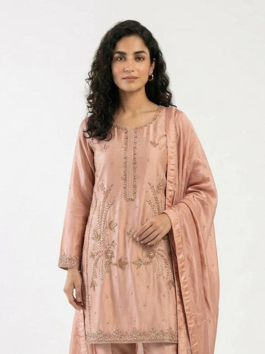 3 Piece - Pure sheesha silk Fabric - 0029