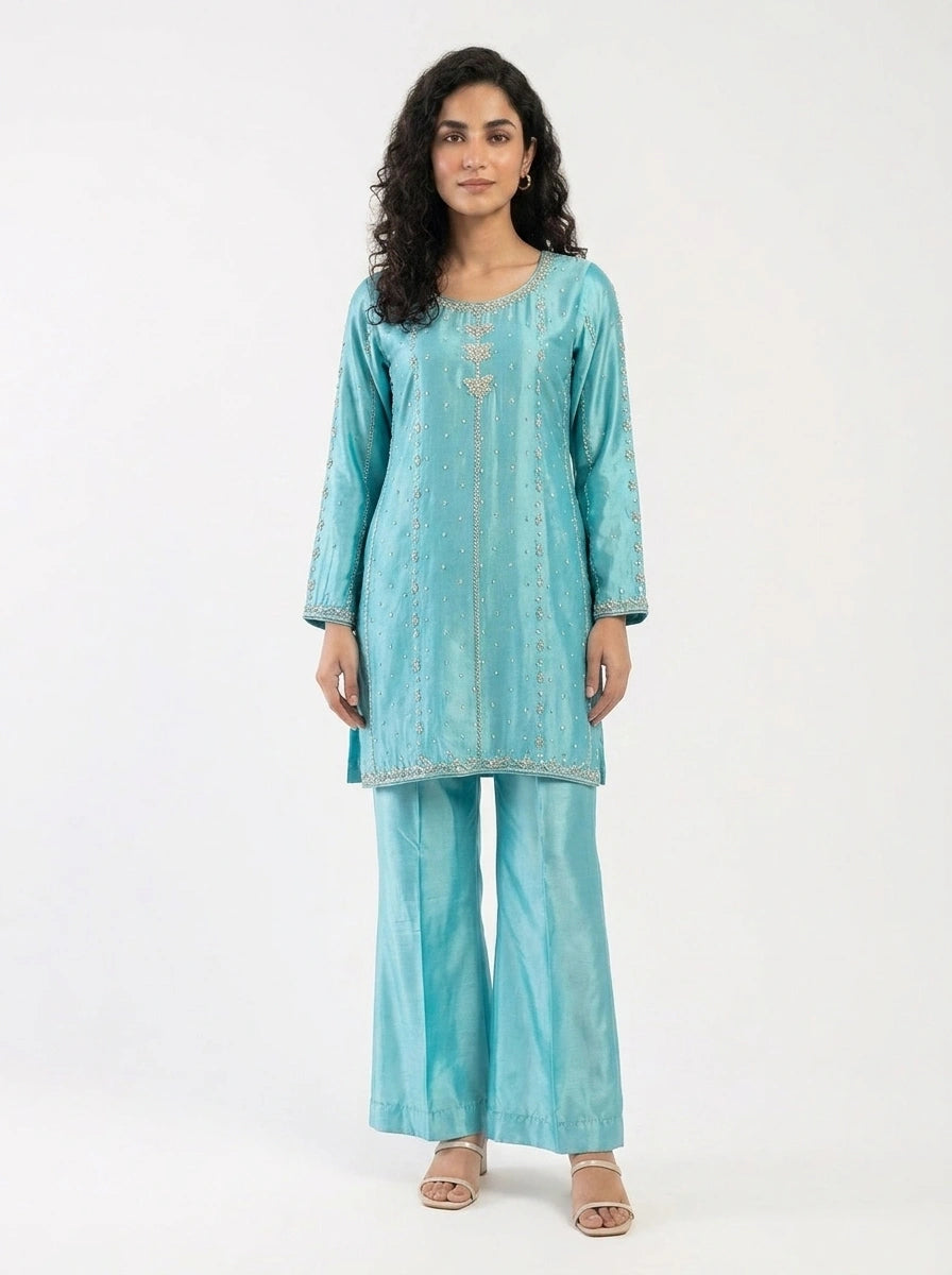 3 Piece - Pure sheesha silk Fabric - 0027