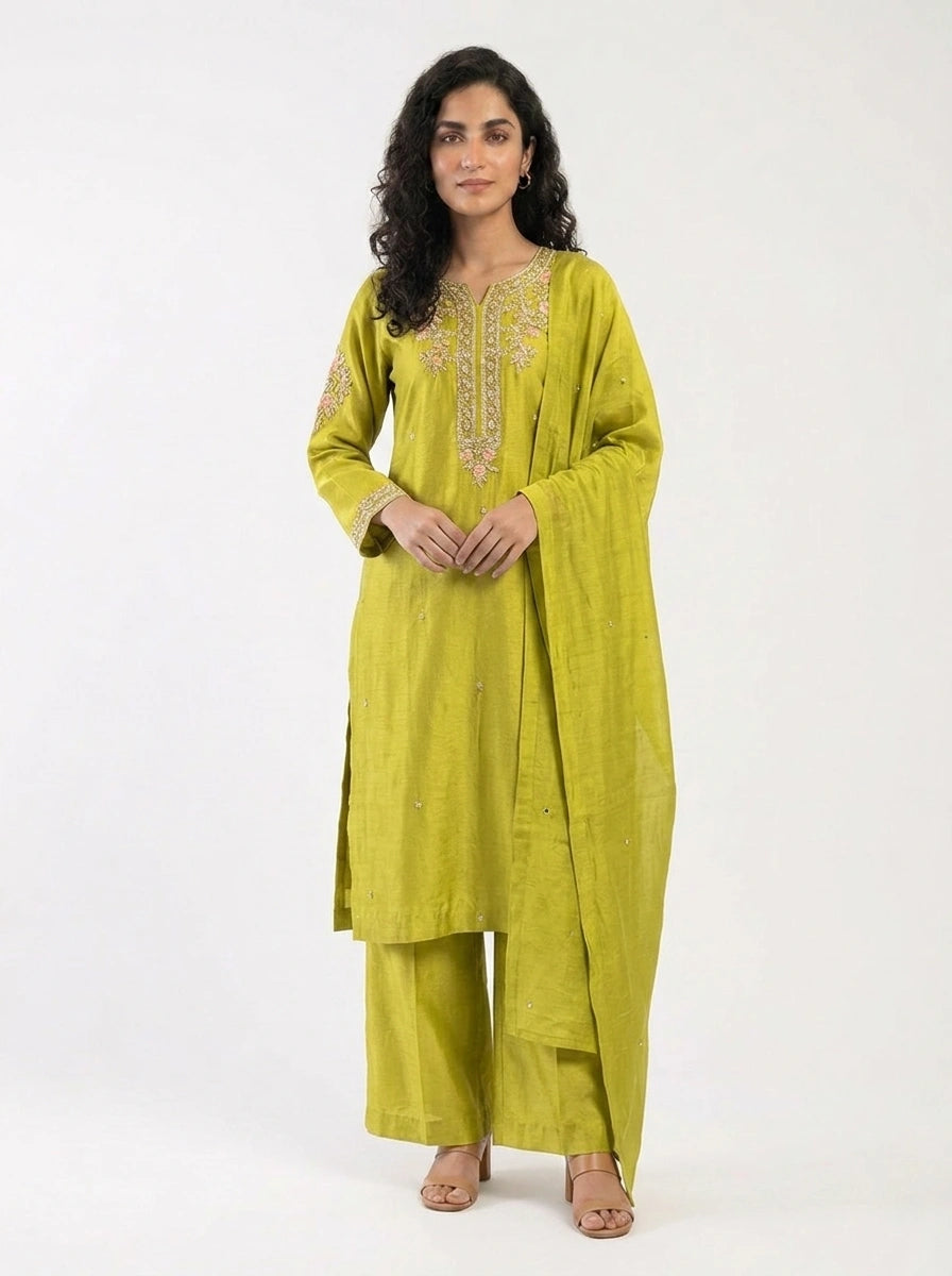 3 Piece - Pure sheesha silk Fabric - 0021