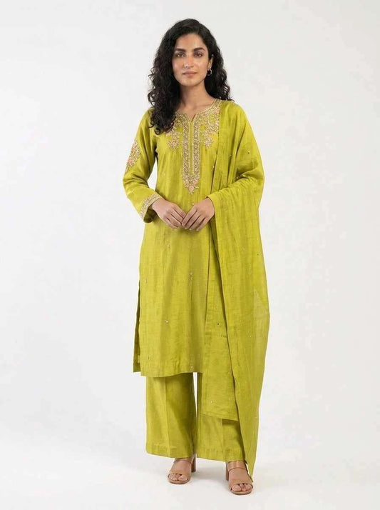3 Piece - Pure sheesha silk Fabric - 0021