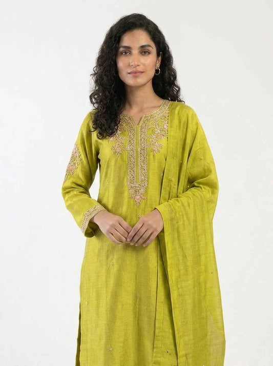 3 Piece - Pure sheesha silk Fabric - 0021