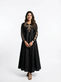 3 Piece - Butter Silk hand embroidered dress  - 0004