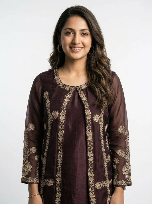 3 Piece -Machine work Co ord set - 0005