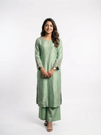 3 Piece - Russian silk Embroidered Suit - 0002