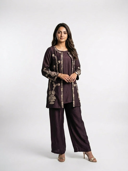 3 Piece -Machine work Co ord set - 0005