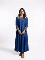 3 Piece - Butter Silk hand embroidered dress  - 0039