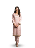 3 Piece - Pure silk hand embroidered suit - 0015
