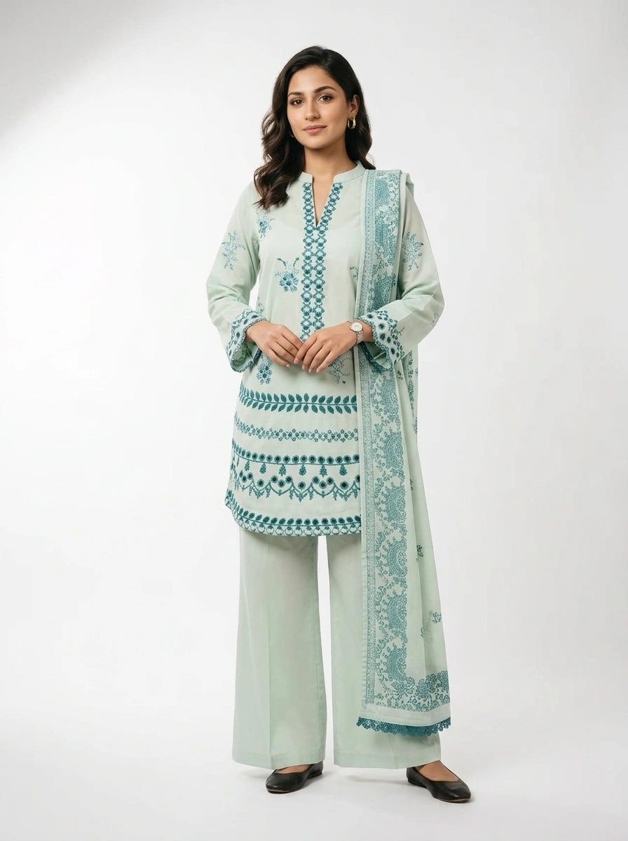 Mint Green 3-Piece Suit Set - 0065