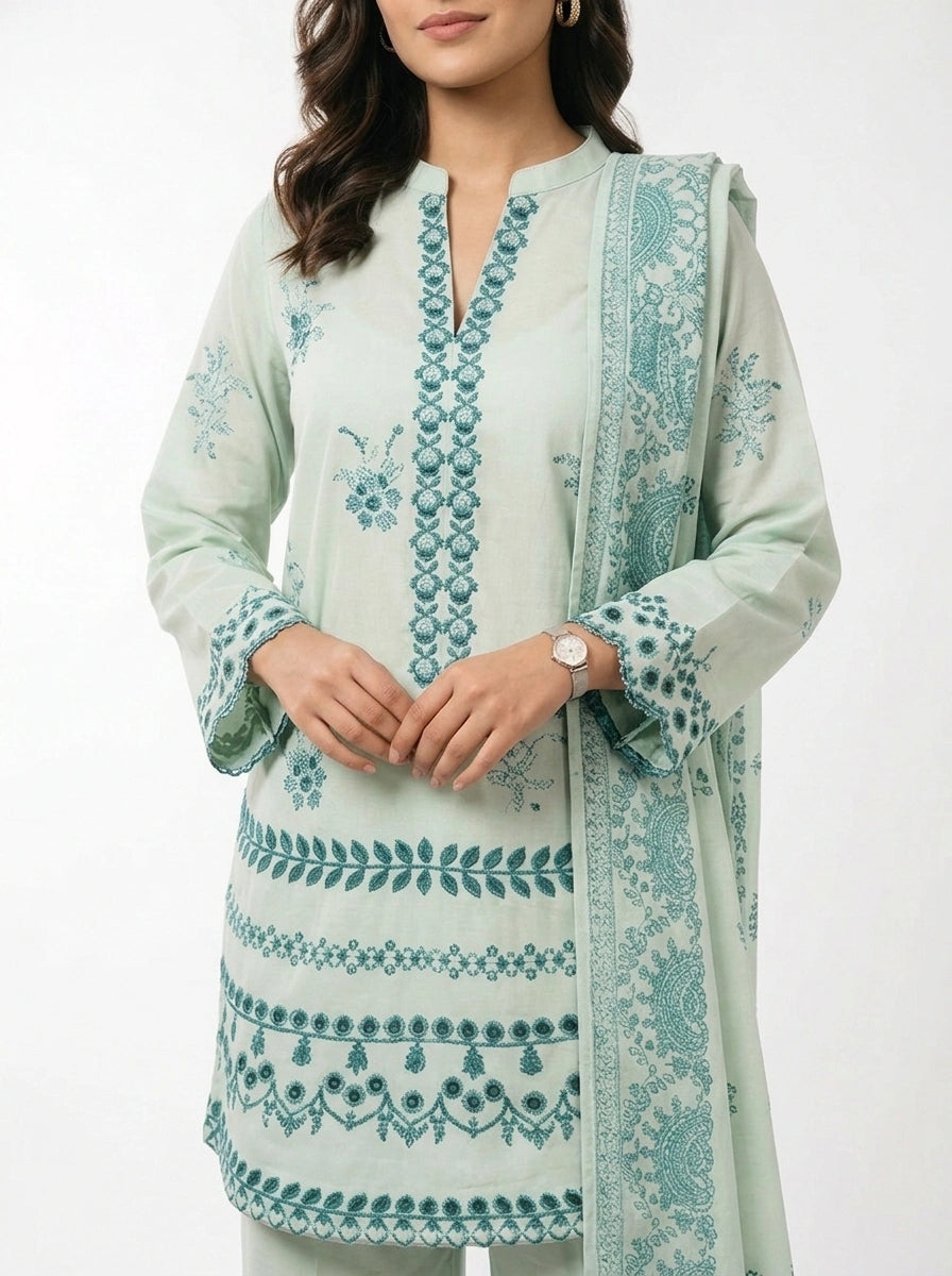 Mint Green 3-Piece Suit Set - 0065