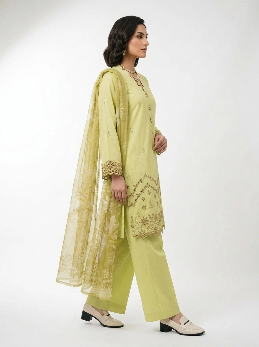 Lime Green 3-Piece Suit Set - 0067