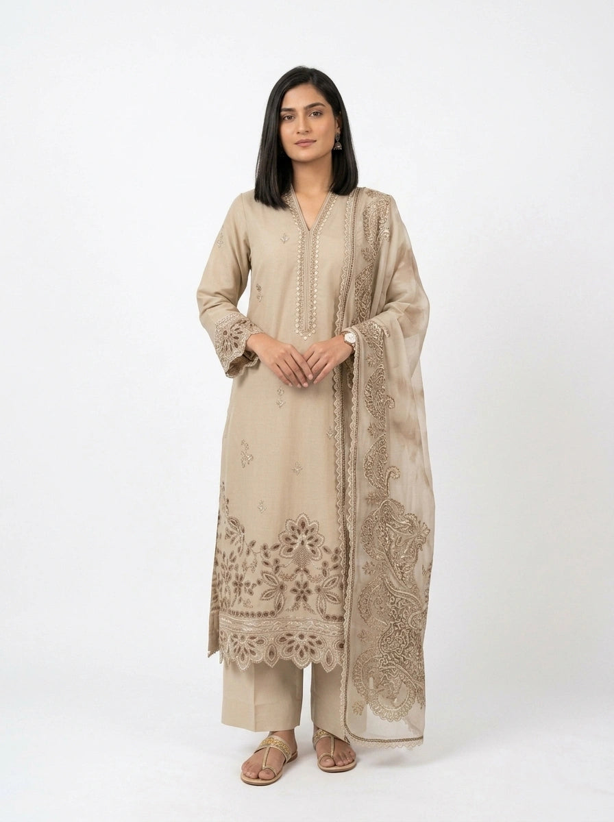 Beige/Nude 3-Piece Suit - 0072