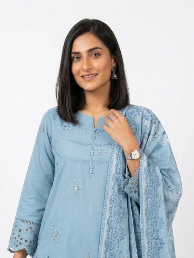 Sky Blue 3-Piece Suit Set - 0071