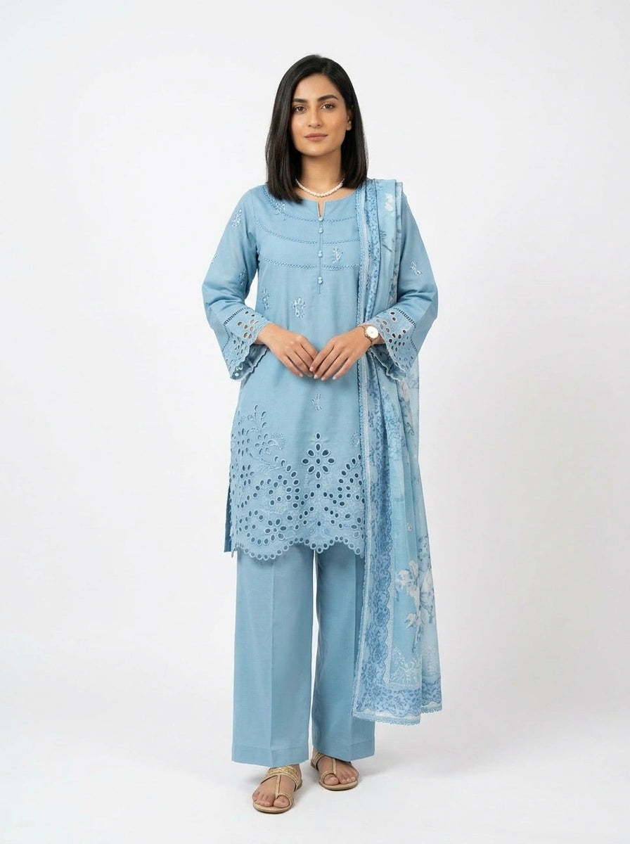Sky Blue 3-Piece Suit Set - 0071