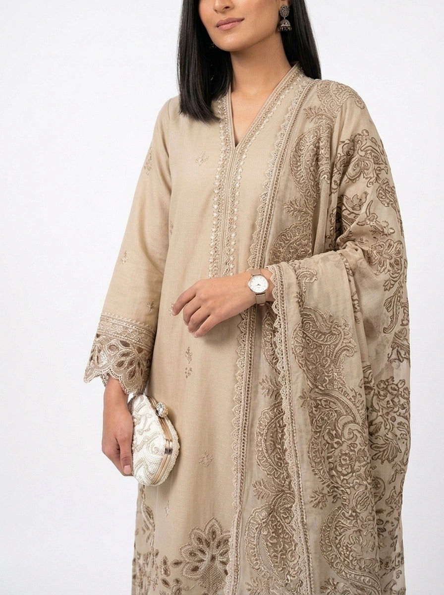 Beige/Nude 3-Piece Suit - 0072