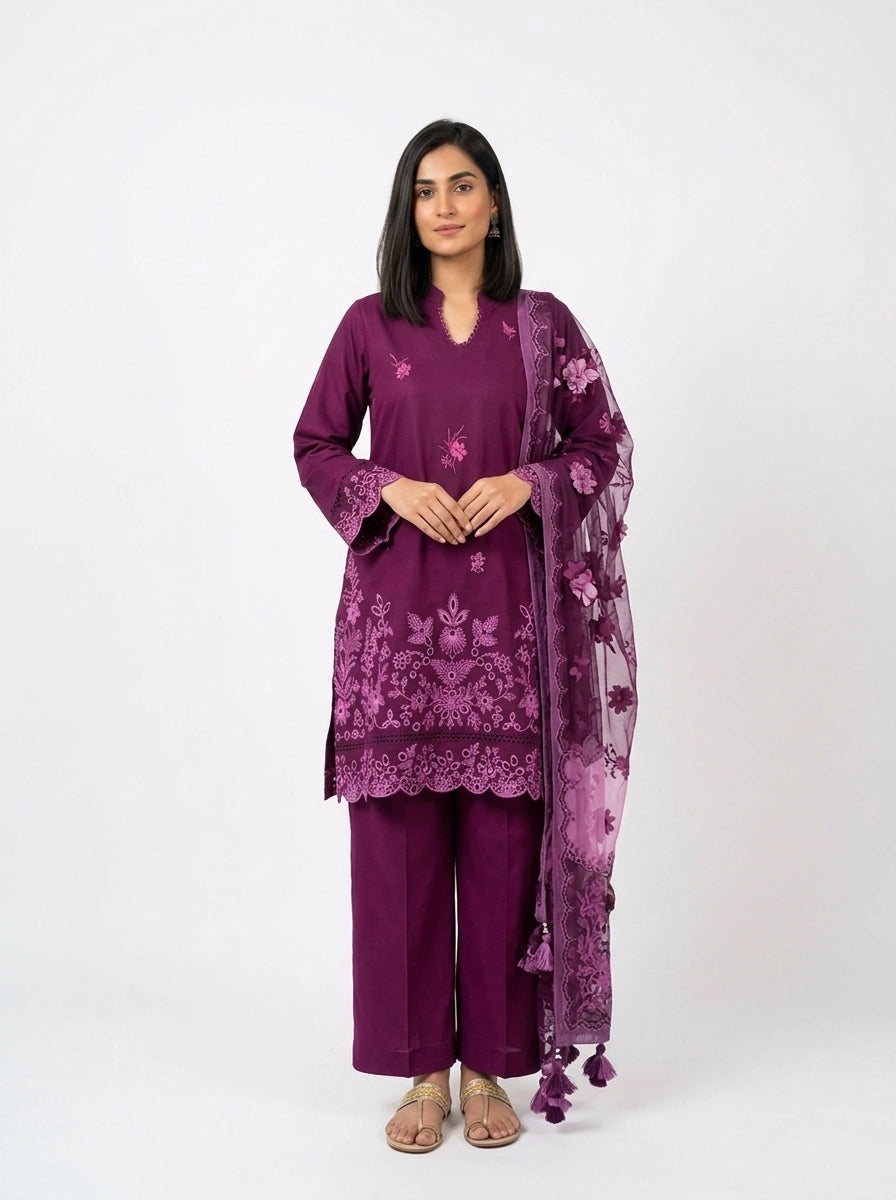 Deep Plum/Purple 3-Piece Suit - 0073